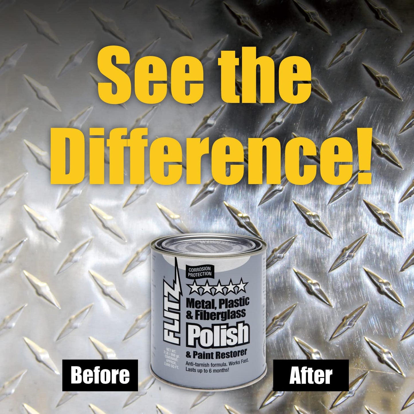 Flitz Car Buffing and Care Kit (Medium) - USA-Made Polishers and Buffers Set – Includes 2lbs Paste, 16oz Sealant, 5" BuffBall, 4 Microfiber Cloths, Removes Rust & Restores Shine