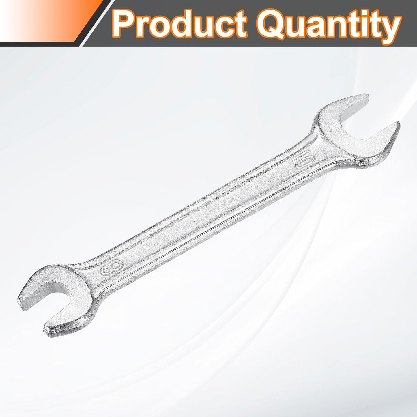 HARFINGTON Double Open End Wrench 8mm x 10mm Metric 15 Degree Offset Angle Small Flat Head Wrench Galvanizing Open Ended Spanner for Automotive Repair Furniture Assembly