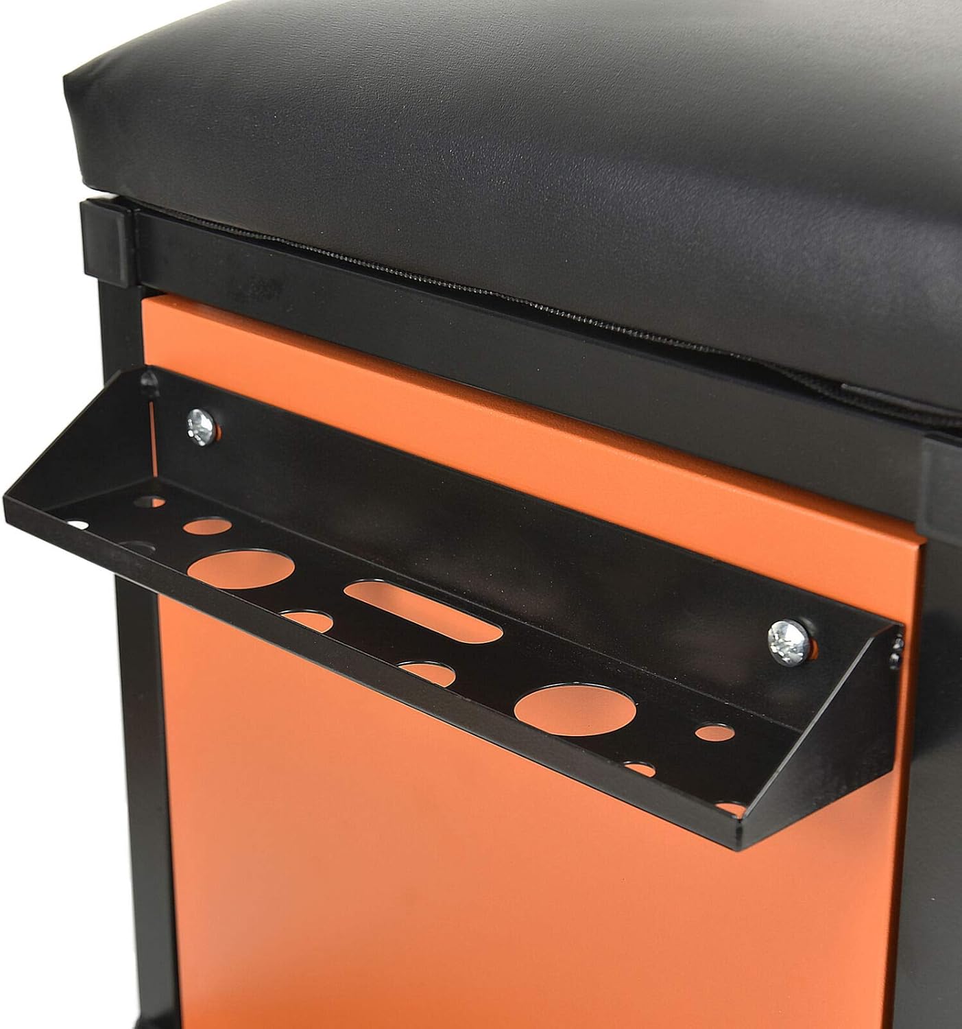 PONO Rolling Workshop Mechanics Creeper Seat with 2 Tool Storage Drawers Under Seat, Screwdriver Bracket, Padded Stool for Mechanic Tools, 300 Pounds Capacity