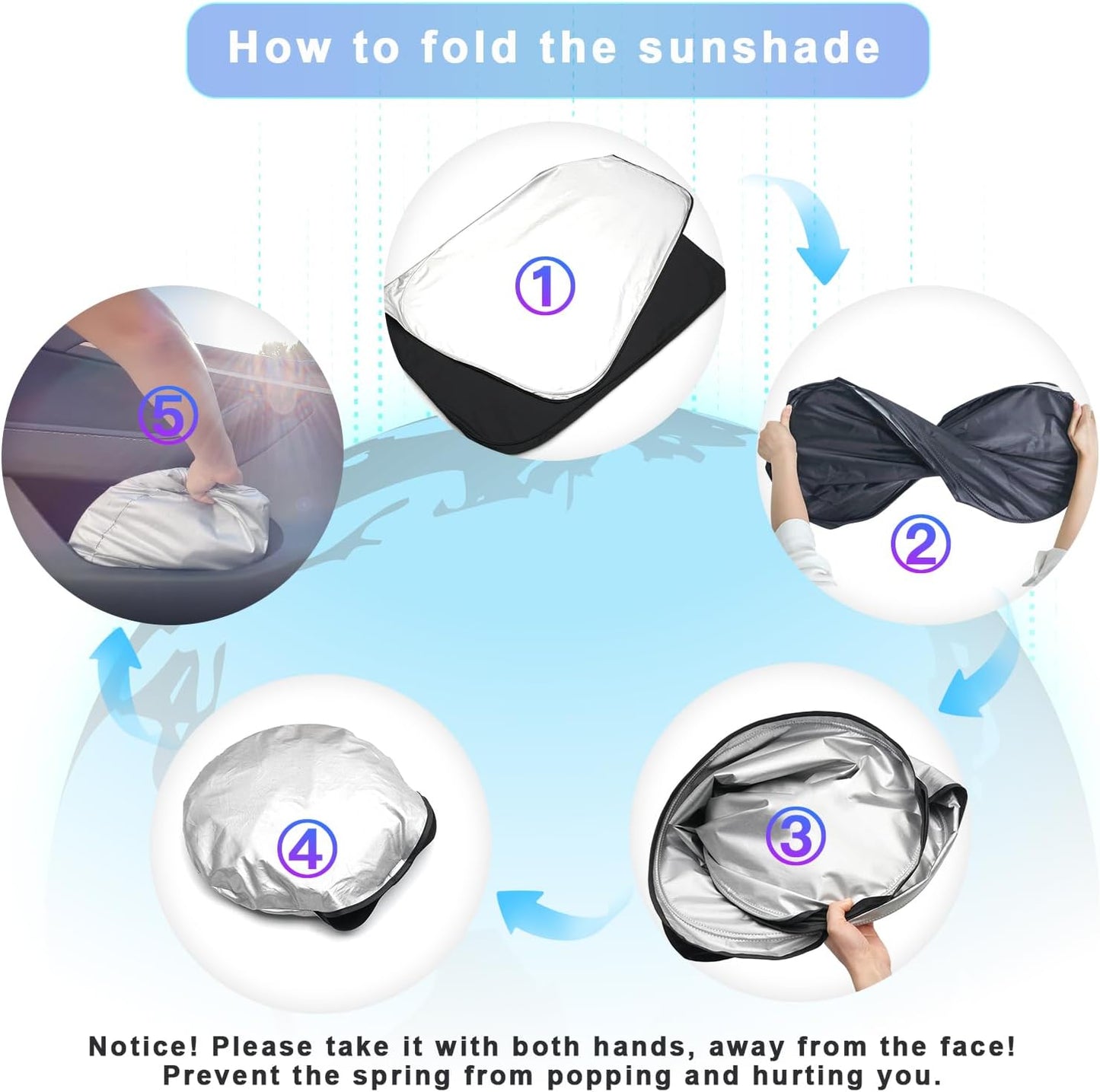 SXCY for 2024 2025 Hyundai Kona Windshield Sunshade for 2024 2025 Hyundai Kona SE SEL N-line Limited Accessories 2024 2025 Kona Sun Shade Foldable Sun Shield 2025 Kona Sunshade 2024 Kona Sun Protector