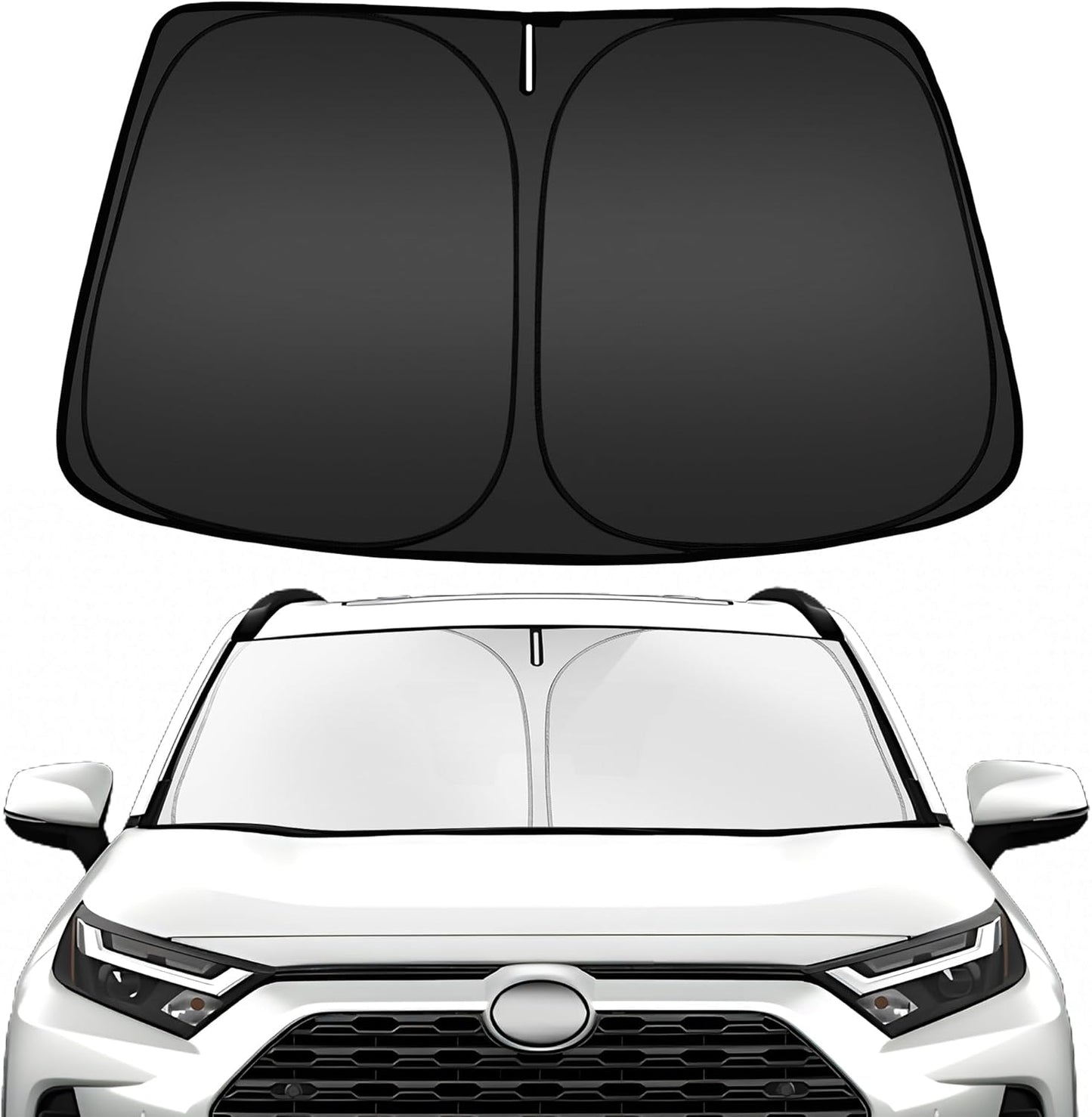 ARISMOTOR Windshield Sun Shade for Toyota RAV4 2019-2025, Custom Fit Foldable Front Window Sunshade Sun Visor Protector, Block UV Rays Keep Your Car Cooler