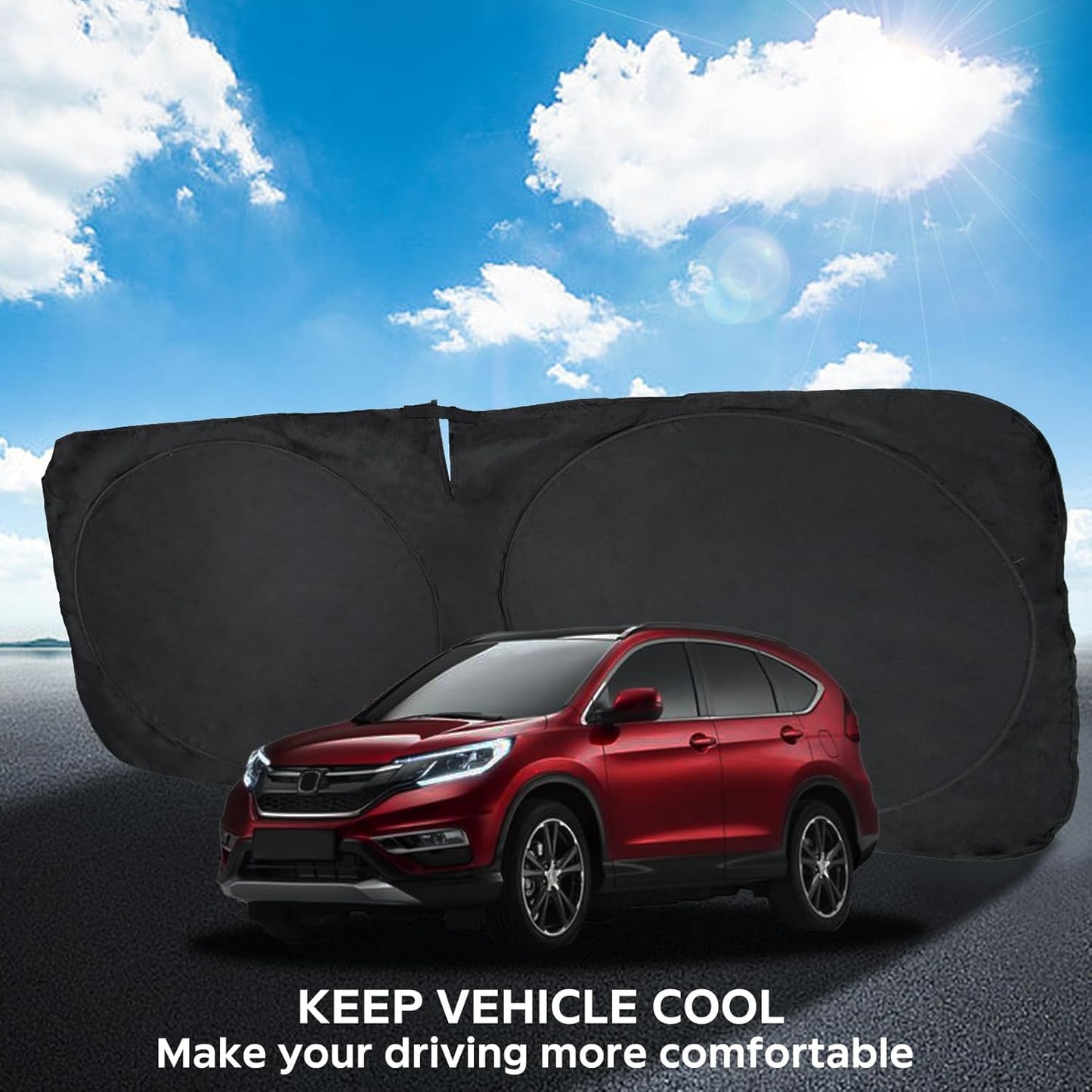 INSAUTO for 2026 CRV Windshield Sun Shade Sunshade Foldable Custom Fit 2023 2024 2025 Honda CR-V Accessories Windshield Cover Front Window Shield Blocks UV Rays and Heat Car Interior Protector