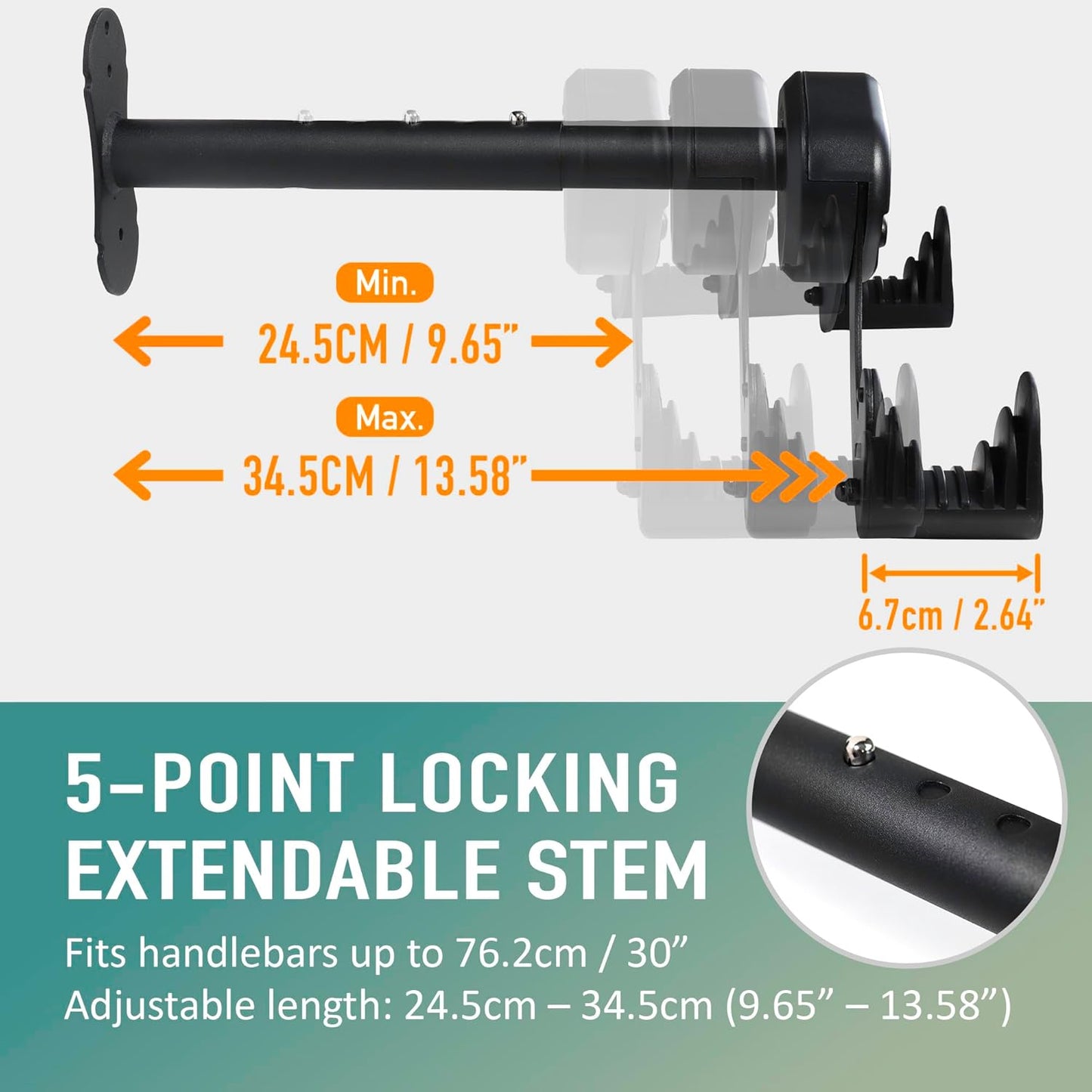 Buffalo Bike Wall Mount Rack – Adjustable Horizontal Indoor Hanger for Road, Mountain & Hybrid Bikes up to 48.5 lbs | Space-Saving Heavy-Duty Bicycle Storage for Garage & Home