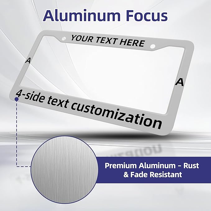 Custom License Plate Frames - Create Your own Personalized License Plate Frame with Text or Graphics, Stylish and Durable Aluminum Frame, fits Standard US 12" x 6" License Plates (Blush Pink, 1)