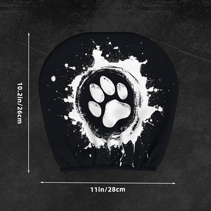 Dujiea 2 Pack Dog Paw Car Headrest Covers, Universal Soft Car Seat Head Rest Cover Protector, Vehicle Accessories Fabric Headrest Cover for Cars Vans Trucks