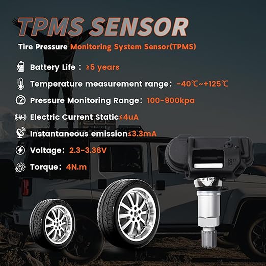 Set of 1 TPMS Sensor Tire Pressure Monitoring Sensor 433MHz Compatible with Mercedes-Benz B-Class CLA-Class GLA-Class C-Class Replaces# A0009051804