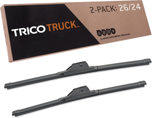 TRICO Solutions™ Truck 26 Inch & 24 Inch Pack of 2 High Performance Automotive Replacement Windshield Wiper Blade for Select Honda Passport, Pilot and Ridgeline Models (58-2624)