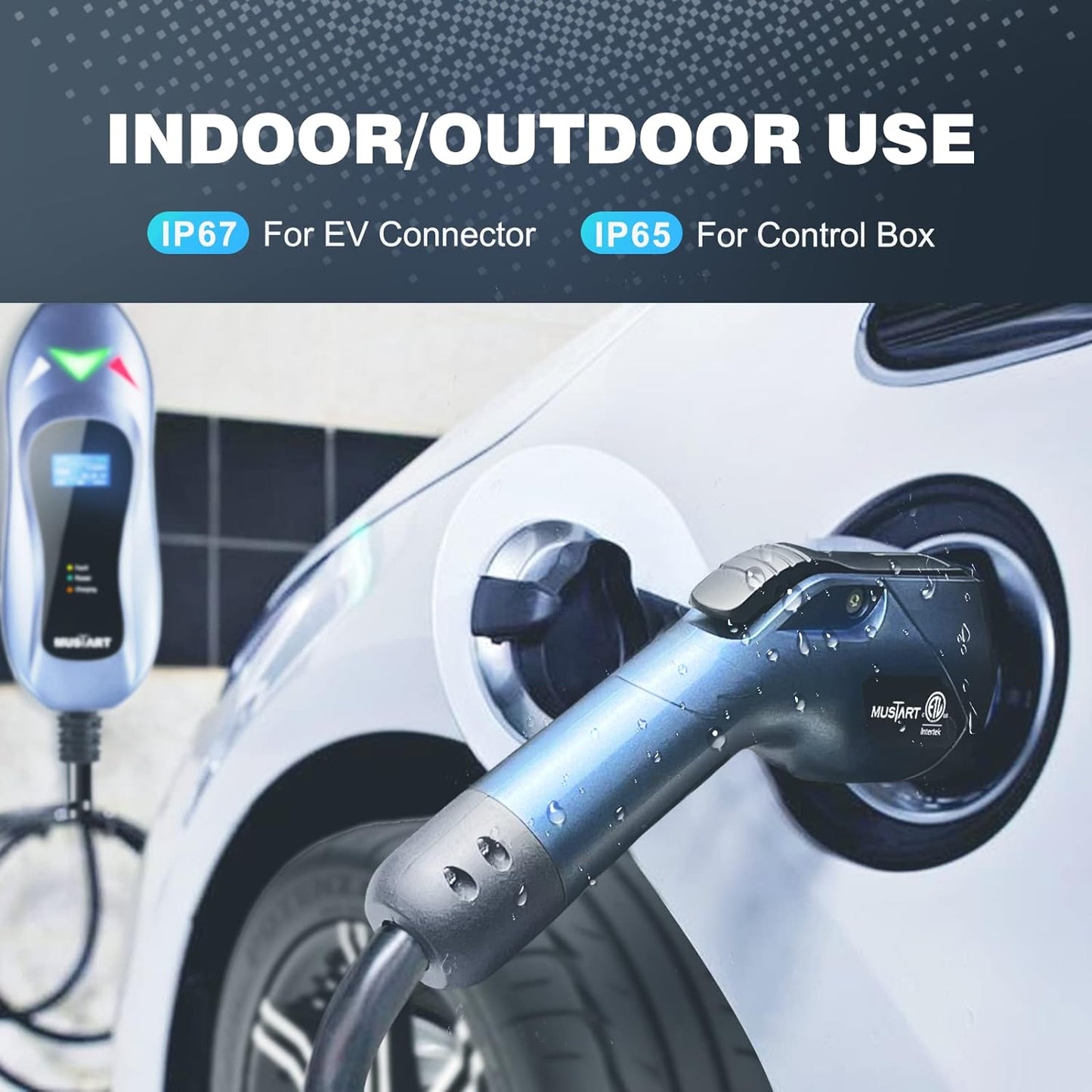 Level 2 EV Charger, 40 Amp, 240 Volt, 25ft Cable, Electric Vehicle Portable Charger Plug-in EV Charging Station with NEMA 14-50P, ETL Certificated