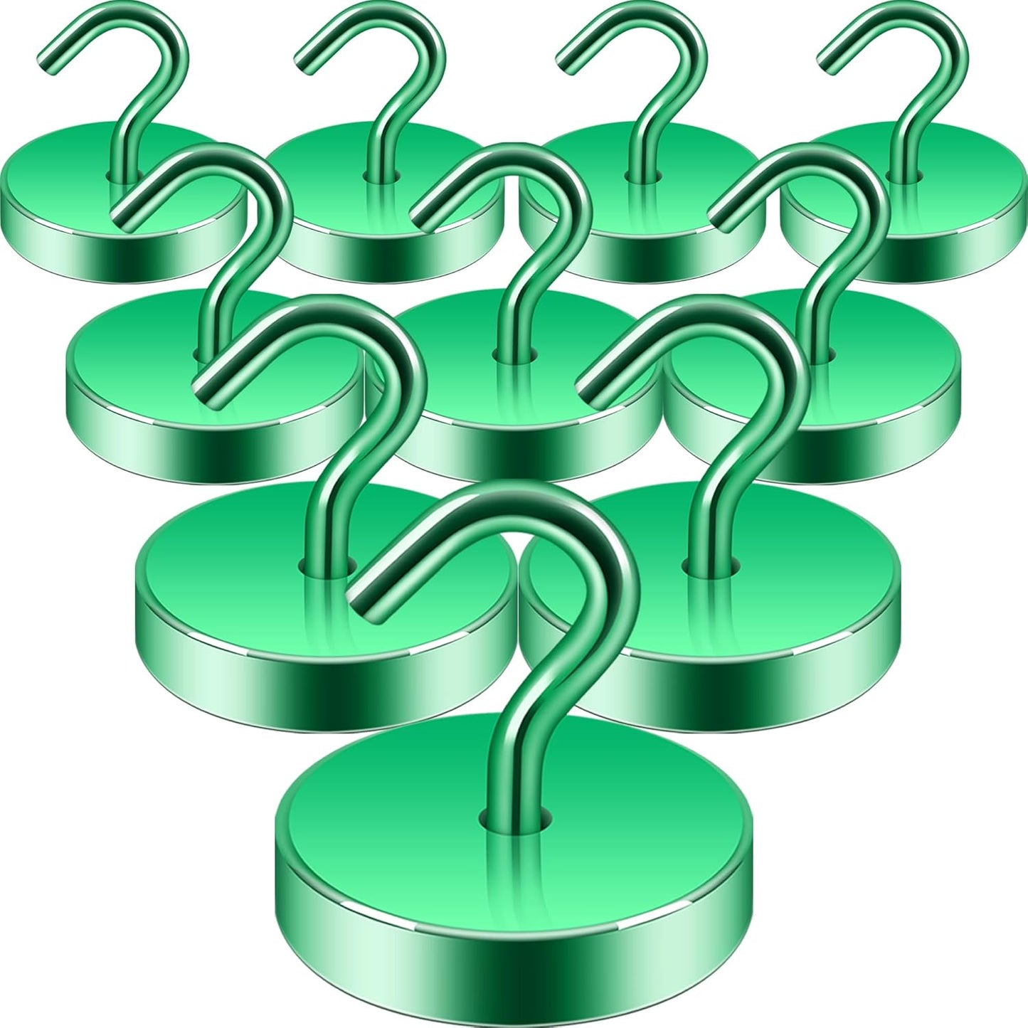 Neosmuk Magnetic Hooks, Cruise Ship Essentials, 100lb+ Heavy Duty Magnetic Hooks for Cruise Cabins, Refrigerator, Grill, Hanging, and Travel | Extra Strong Must-Haves Magnet Hook,Green