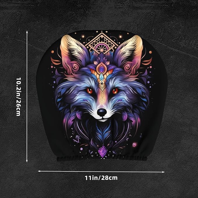 Dujiea 2 Pack Bohemian Mandala Fox Car Headrest Covers, Universal Soft Car Seat Head Rest Cover Protector, Vehicle Accessories Fabric Headrest Cover for Cars Vans Trucks
