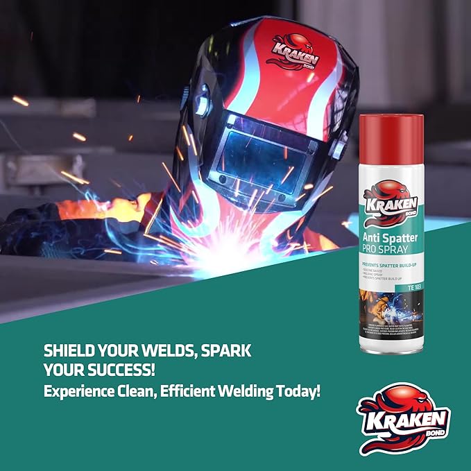 Kraken Bond Anti Spatter Welding Spray - (12x12oz) Anti-Splatter Aerosol Spray for MIG, TIG Tips, Protects Surfaces & Materials, Non-Flammable, Safe for Workpieces and Jigs, 12 Pack