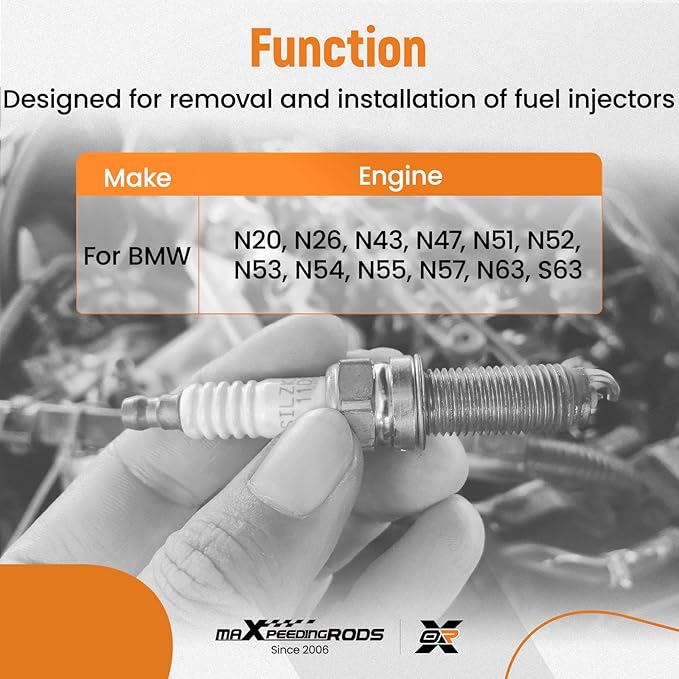maXpeedingrods Fuel Injector Puller Removal Installer Kit for BMW N20 N26 N43 N47 N51 N52 N53 N54 N55 N57 N63 S63 Engine, Fuel Injector Extractor Slide Hammer Puller Set