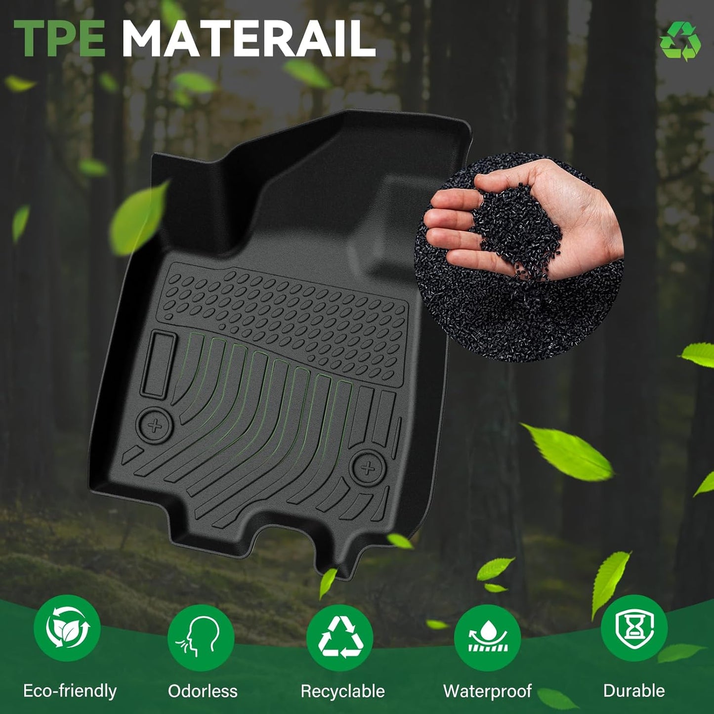 Floor Mats & Cargo Liner Custom Fit for 2024 2025 Chevrolet Chevy Equinox EV (Non Fuel), All Weather TPE Floor Mats for Cars, Car Floor Mats Full Set for Chevrolet Equinox EV Accessories