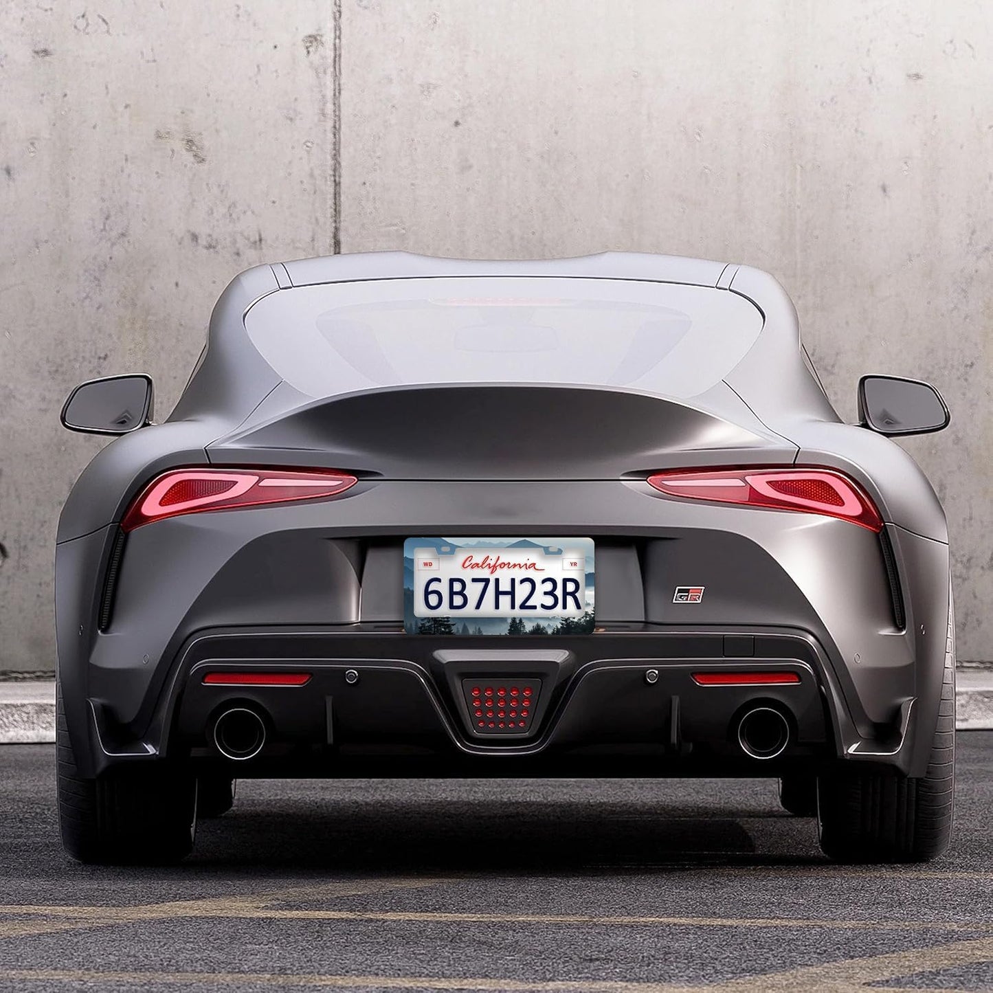 Mountains Forest License Plate Frames - 2 Pcs Set 2 Holes Stainless Steel Metal Novelty Auto Car Accessories Decoration License Plate Frame Cover Size 6.3" x 12.2" Fit US Vehicles for Women Men Gift