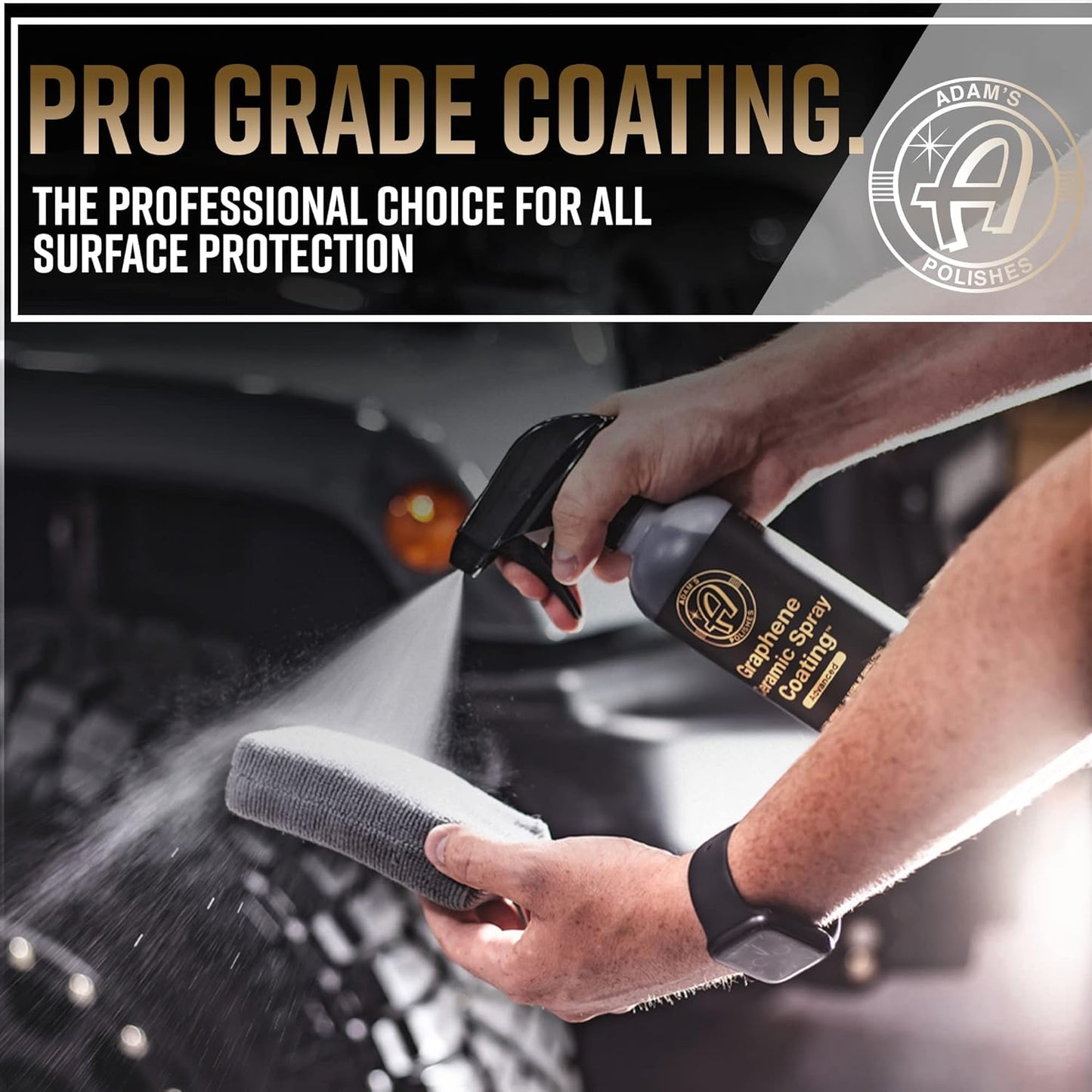 Adam's Polishes Advanced Graphene Ceramic Spray Coating - 18+ Months Sprayable Graphene Oxide Ceramic Coating for Cars, Boats, RV's & Motorcycle | Adds Extreme Gloss, Depth, Shine & Protection