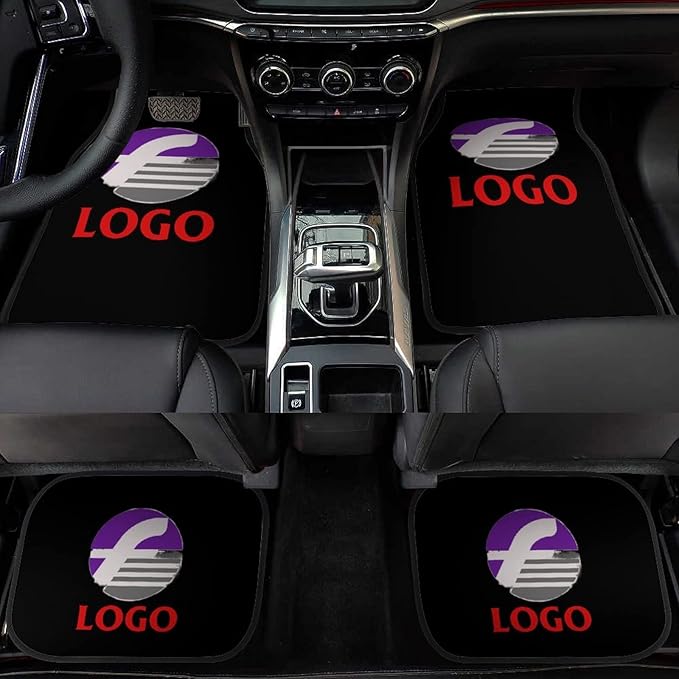 Custom Car Floor Mats Accessories Non Slip 4 Pieces Set All Weather Protection for Car SUV Truck Van Sedan & Coupe Personalized Auto Interior Decorative Black