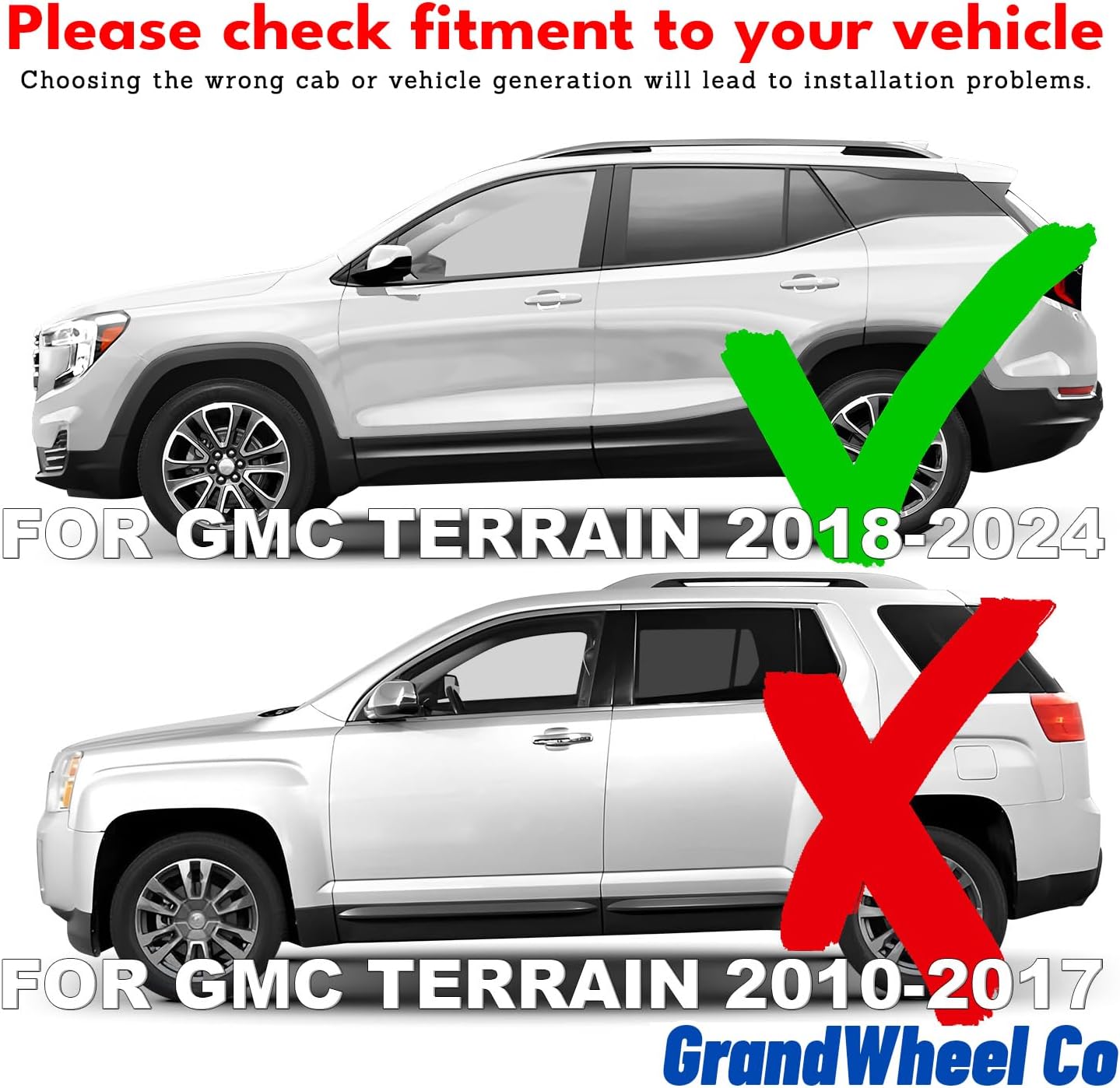 Window Deflectors Smoke Tinted in-Channel Side Window Vent Visor Deflectors Rain Guards Compatible with Terrain 2018-2024 - 4pcs. GW0880