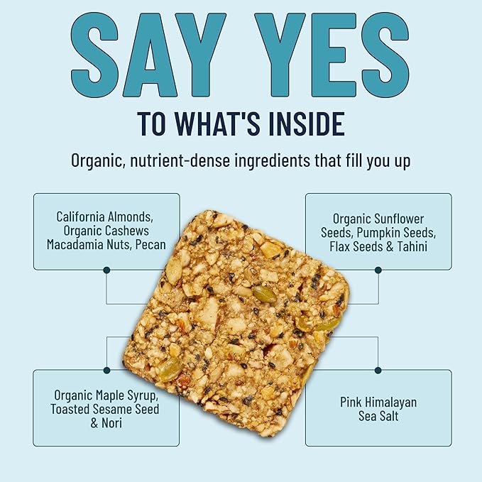 YES Bar – Black Sesame Sea Salt – Plant Based Protein, Decadent Snack Bar – Vegan, Paleo, Gluten Free, Dairy Free, Low Sugar, Healthy Snack, Breakfast, Low Carb, Keto Friendly (Pack of 6)