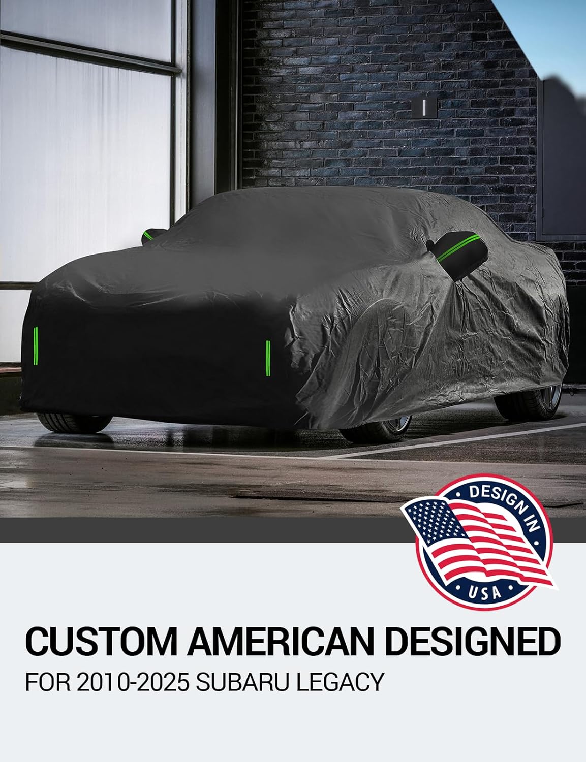 Proadsy 2025 Upgrade Car Cover Custom Fit for Subaru Legacy 2010-2025, Waterproof All Weather for Automobiles, Full Exterior Cover Rain Snow Sun Protector Indoor Outdoor Car Cover