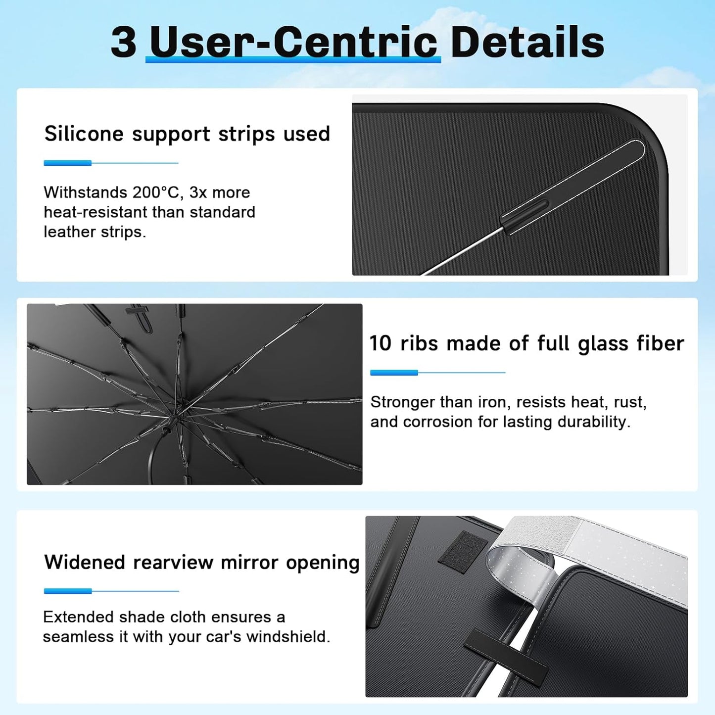 SXCY for 2022-2024 2025 Hyundai Tucson Windshield Umbrella Sunshade [Easier Foldable] for 2024 2025 Hyundai Tucson Accessories 2025 Tucson Sunshade Umbrella 2025 Tucson Windshield Umbrella Sun Shade