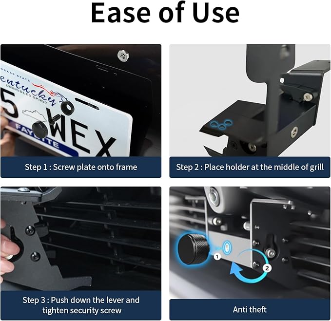 2026 2025 Tesla Model Y Front License Plate Holder(No Drill, Custom Lock) License Plate Frame for 2025 Tesla Model Y