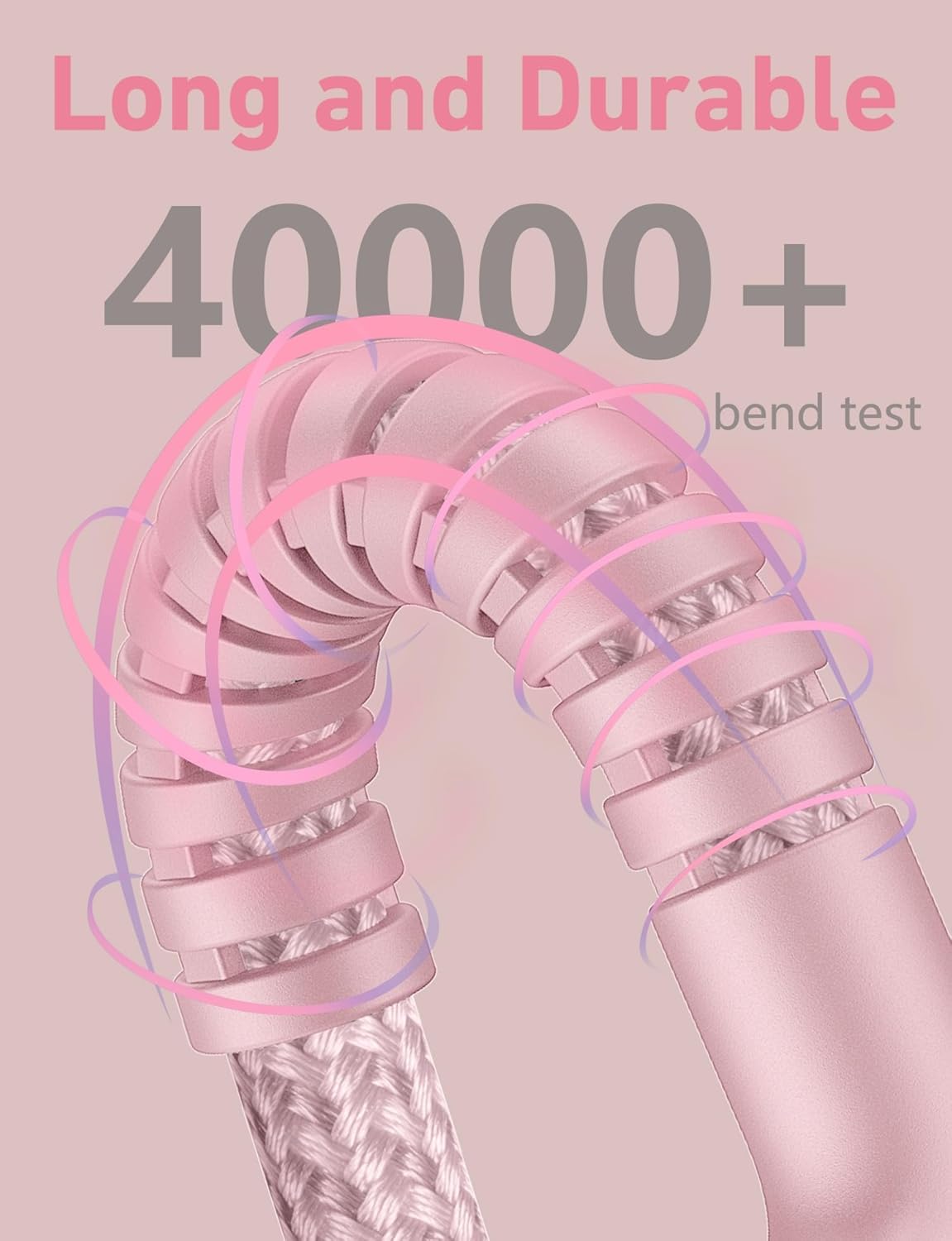 USBC Cable 10FT, 2Pack Long USBC Fast Charging Cable, Nylon Braided USB C to USB C iPhone Charger Cord Compatible with iPhone 16/15/Pro Max/Plus/Samsung Galaxy S23/LG/Switch-Pink