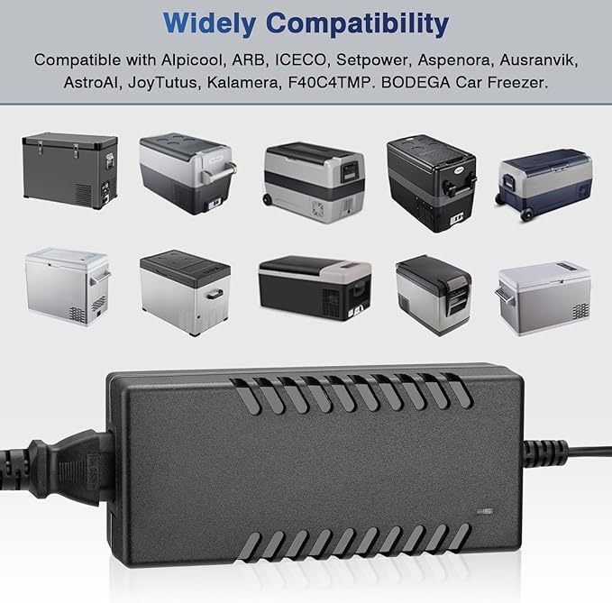 AC Adapter for 12V Refrigerator Freezer Fridge, DC14.5V AC 100-240V with 5.6ft AC Power Cord Power Cable for Car Refrigerator, 60W 80W 87W AC to DC Converter Power Supply for 12 Volt Fridge