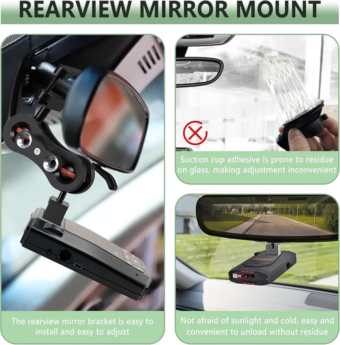 Radar Mount Mirror Mount Bracket，Aluminum Radar Detector Mount (for Escort IX IXc Max360C MKII Max3 Max4 Radar)