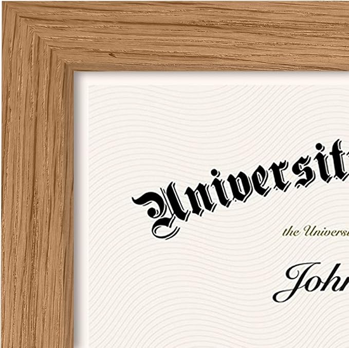 Americanflat 8.5x11 Diploma Frame with Shatter-Resistant Glass - Document Frames with Engineered Wood - Legacy Collection - Certificate Frame for Tabletop and Wall Display - Dark Oak
