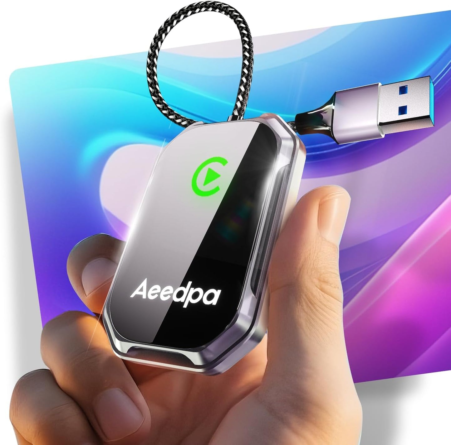 Mini Wireless CarPlay Adapter for iPhone - Convert Wired to Wireless | Bluetooth 5.3 | Plug & Play | iOS 10+ Car Systems 2015+ (for Factory CarPlay)