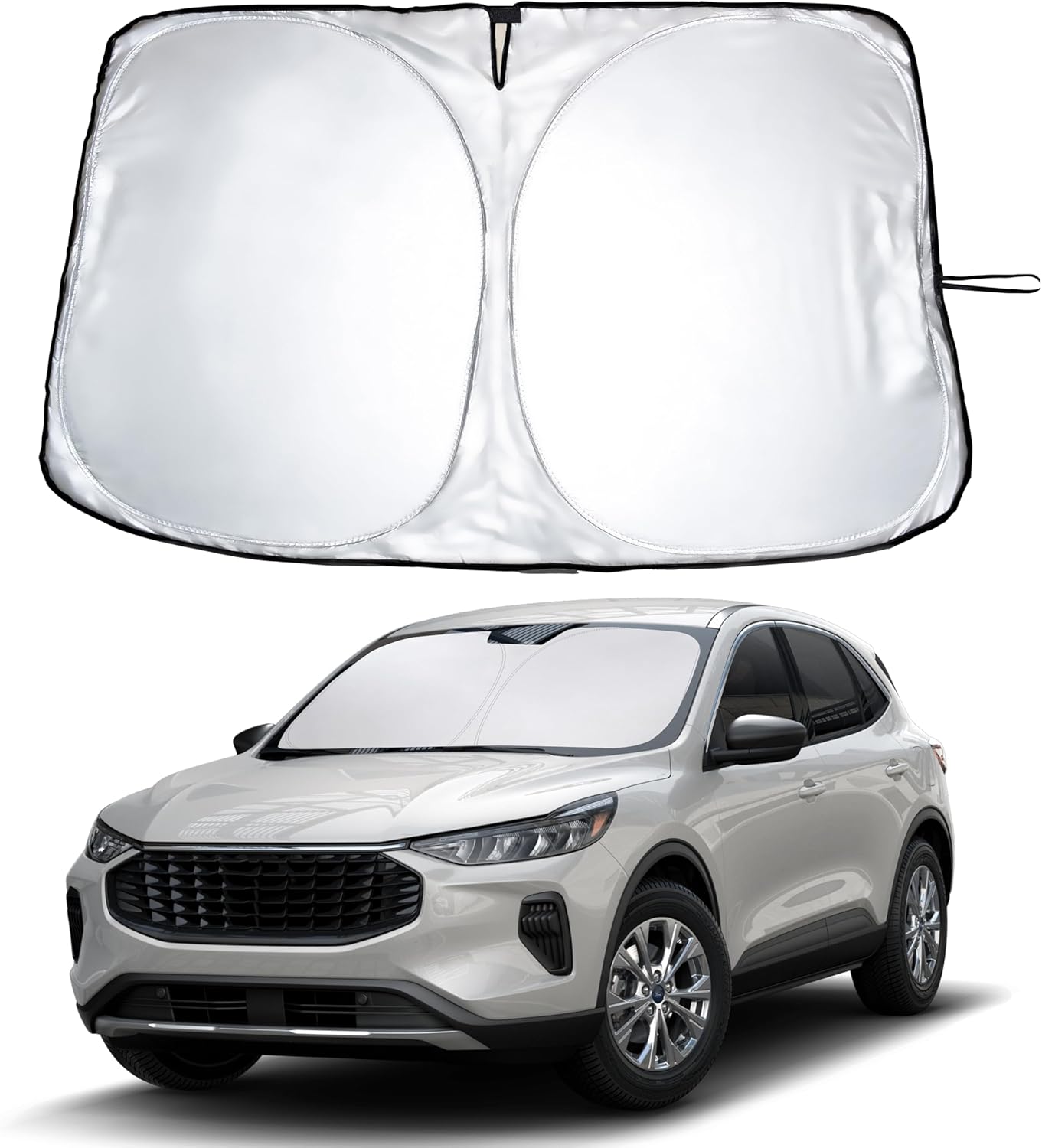 for Ford Escape Windshield Sunshade 2020-2024 2025 EcoNour Sunshade-240T Polyester Material Cars Sun Visor Reflector Blocks UV Rays - Foldable Sunshade Interior Protection Ford Escape Accessories