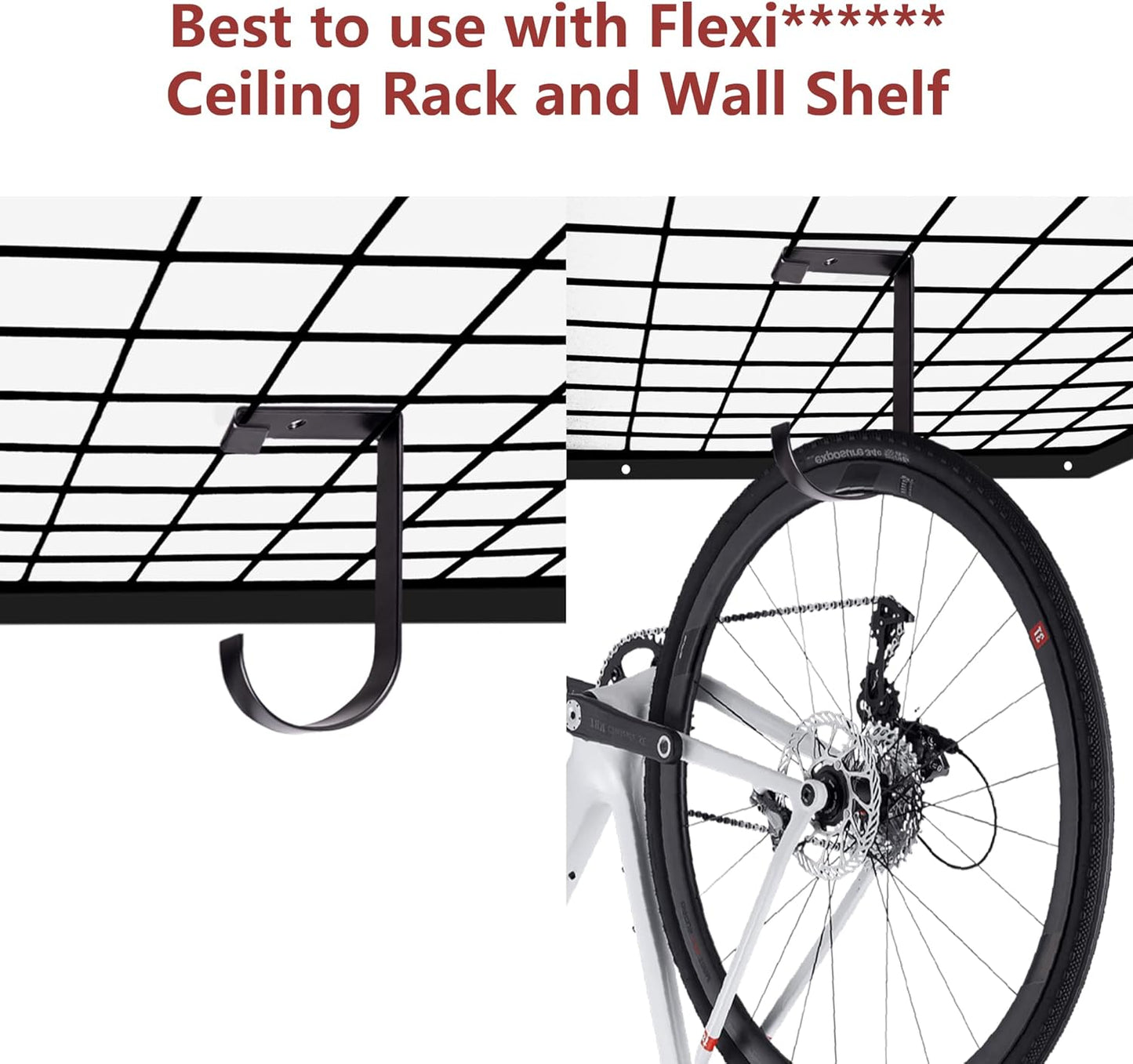 6-Pack Storage Hook for Garage Ceiling Rack & Wall Shelves, Alloy Steel, 70lbs Capacity, Black