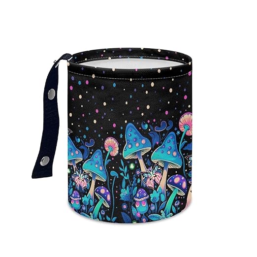 Colorful Mushroom Car Rubbish Bag Hanging Can Reusable Compact Rubbish Holder Mini Car Organizer for Car Garbage, Easy to Install