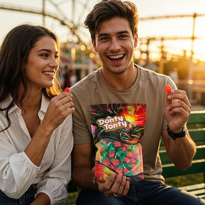 ARCOR Strawberry Bon Bons 1 lb – Individually Wrapped Hard Candy with Soft Center, Bulk Old Fashioned Candy in Resealable Bag