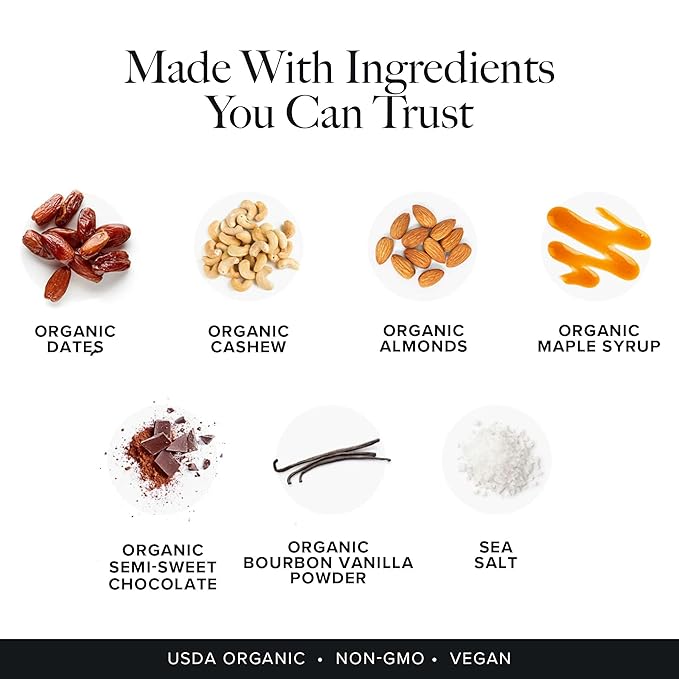 Truvani Plant Based Snack Bars | Chocolate Chip Cookie Dough 12 Pack | 5g Protein | USDA Organic and Vegan | The Only Bar | Dairy, Soy, and Gluten Free | Individually Wrapped