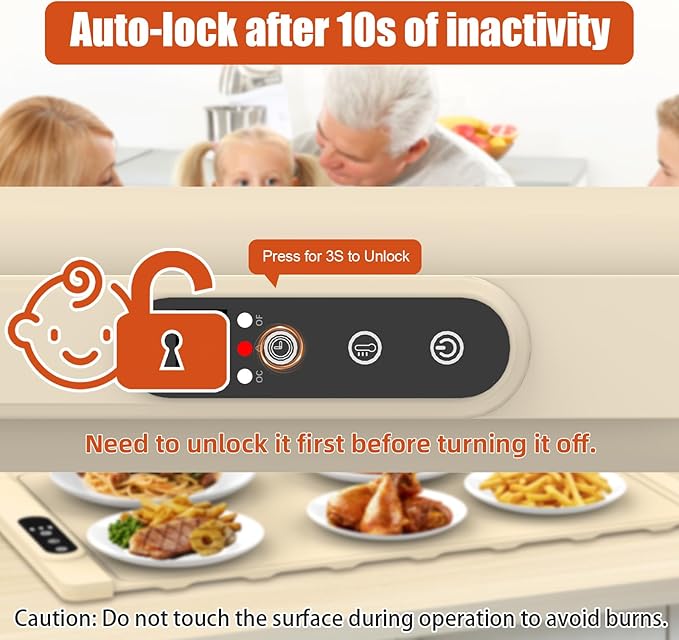 Food Warming Mat,Fast Heating Silicone Electric Warming Tray with 6 Temperature Levels & 7 Timer Settings,Food Warmers for Parties Buffet,Portable Warming Mat for Food，24 x 15 Inches Premium Silicone