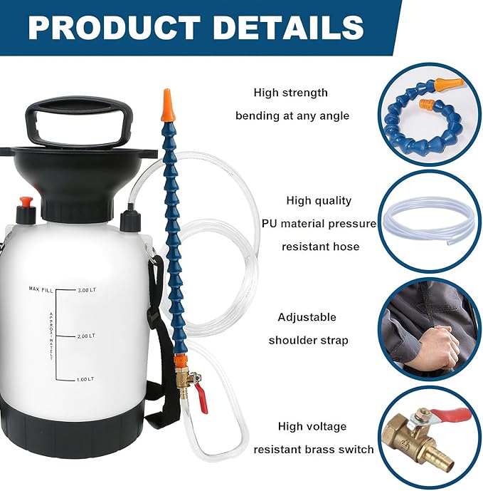 3L Transmission Fluid Pump Kit, Car Transmission Fluid Hand Pump, Transmission Oil Pump, for Automotive Trucks Marine Engines Manual Oil Fill Tool, Teflon Tape & Gloves