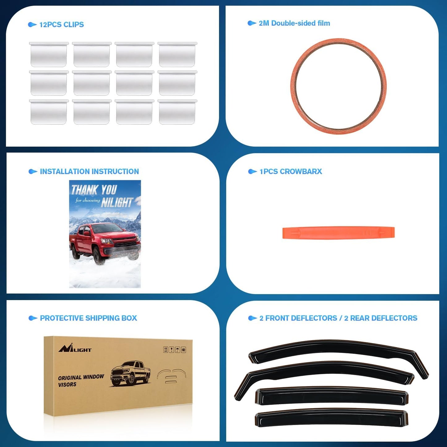 Nilight Vent Window Visors for Toyota Venza 2021 2022 2023 2024 2025, in-Channel Rain Guards, Original Window Deflectors-4PCS