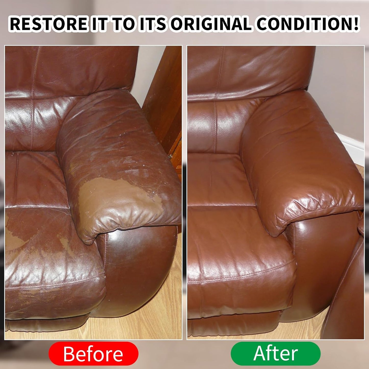 8.5oz Leather Recoloring Balm with 100ml Mink Oil,Light Brown Leather Repair kit for Furniture and Car Interior,Leather Couch Scratch Repair,Leather Dye Paint,Mink Oil for Leather