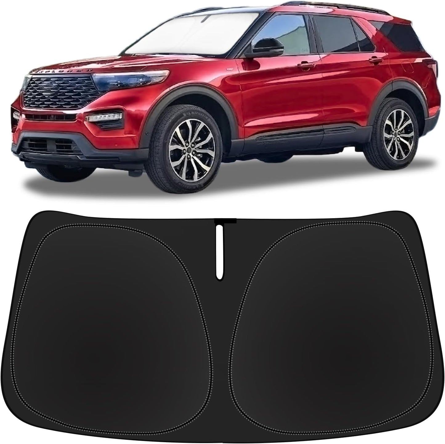 for Ford Explorer 2024 Windshield Sun Shade Window Sunshade fit for Ford Explorer 2023 2022 2021 2020 Thicken 4-Layer Windshield Cover Sun Visor Protector Block UV Rays Car Accessories