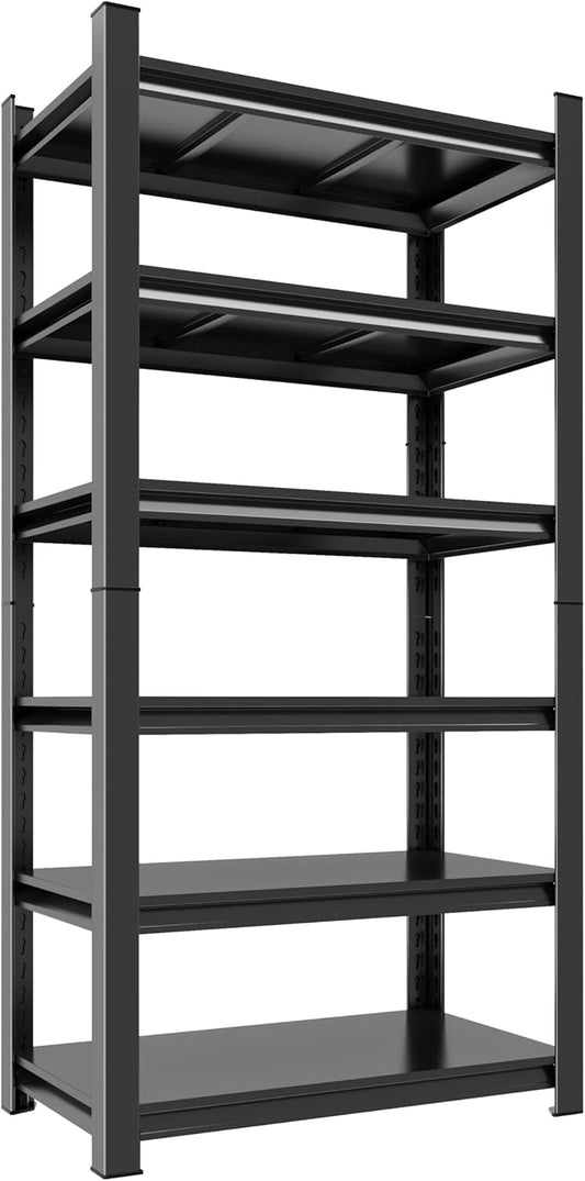 Adjustable 6-Tier Garage Shelving, Heavy Duty Steel Storage Rack, High Load Capacity, Ideal for Garage, Warehouse, or Home Organization (6-Tier 82" H x 40" W x 18" D)