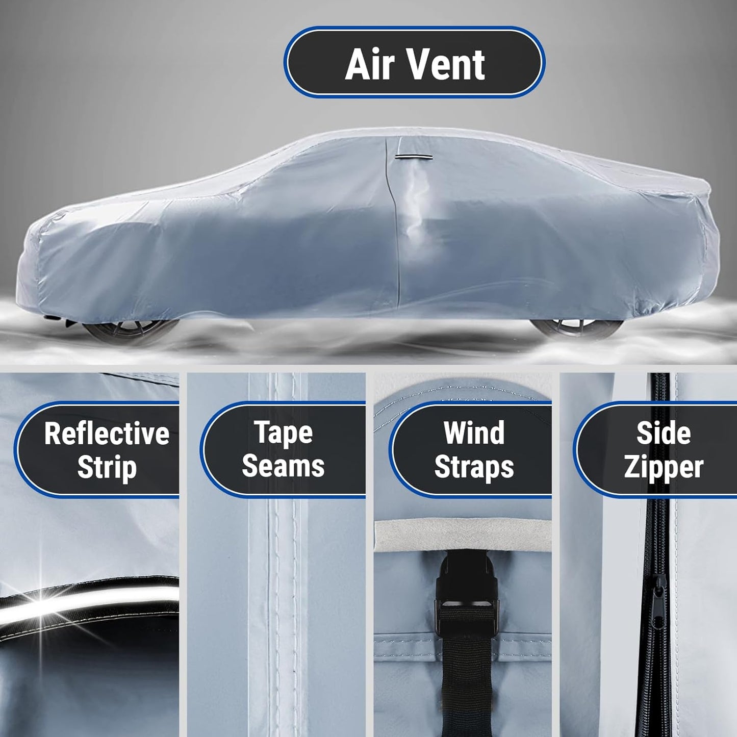 iCarCover Premium Car Cover for 1973-1977 Chevy El Camino Heavy Duty Waterproof All-Weather Automobiles Custom Fit Indoor Outdoor UV Snow Protection Covers with Straps and Bag