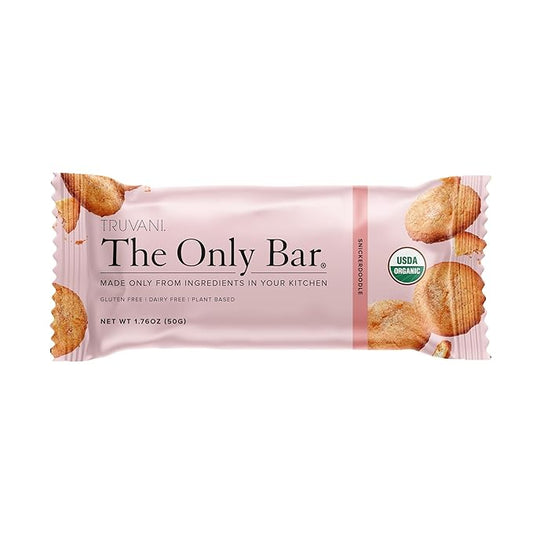 Truvani Plant Based Snack Bars | Snickerdoodle 1 Pack | 5g Protein | USDA Organic and Vegan | The Only Bar | Dairy, Soy, and Gluten Free | Individually Wrapped