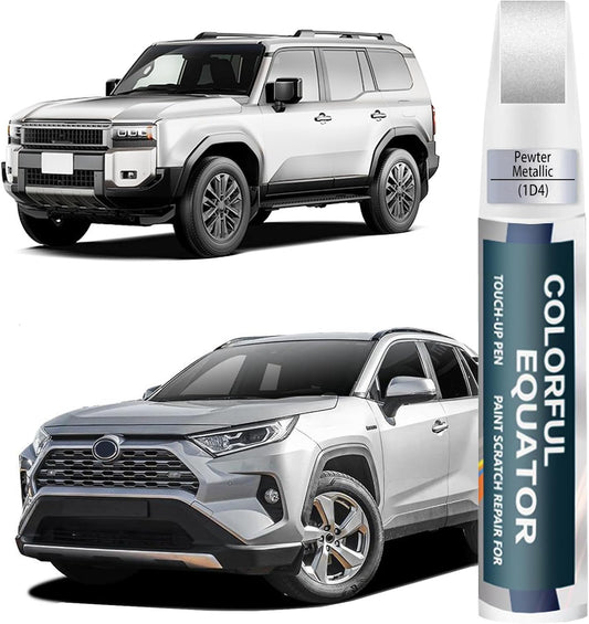 1D4 Pewter Metallic Touch Up Paint for Toyota, Car Paint Pen Scratch Repair Two-In-One Touch Up Paint, Premium Car Scratch Remover for Deep Scratches