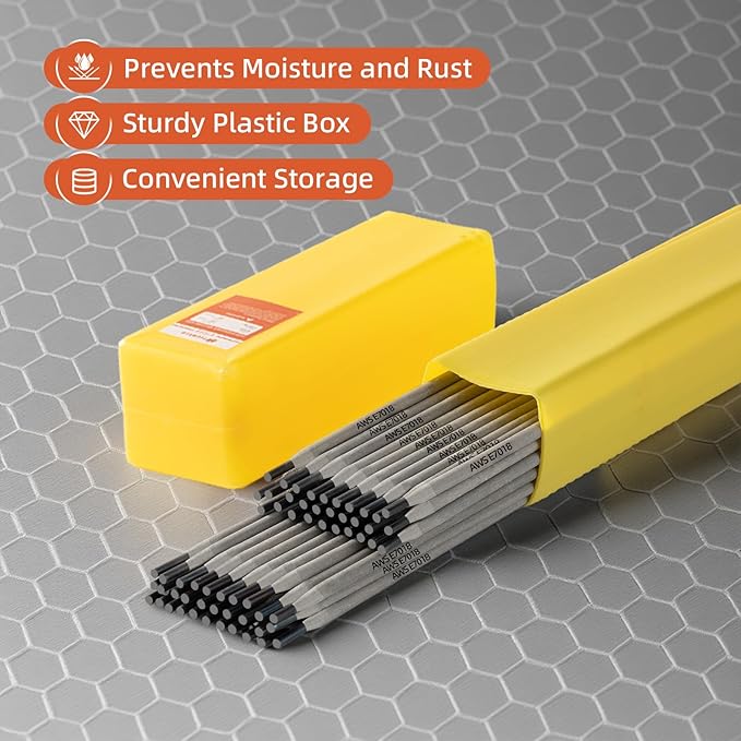 E7018 Welding Rods 3/32" 4.4LB - Carbon Steel Stick Electrodes with Low Spatter & Easy Slag Removal for ARC Welding, Home Repair, Construction