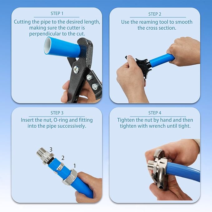 Compressed Air Line Kit,3/4" HDPE Aluminum Piping System,Air compressor Hose kit for Shop Garage Air Line Kit,Leak Proof (200FT)
