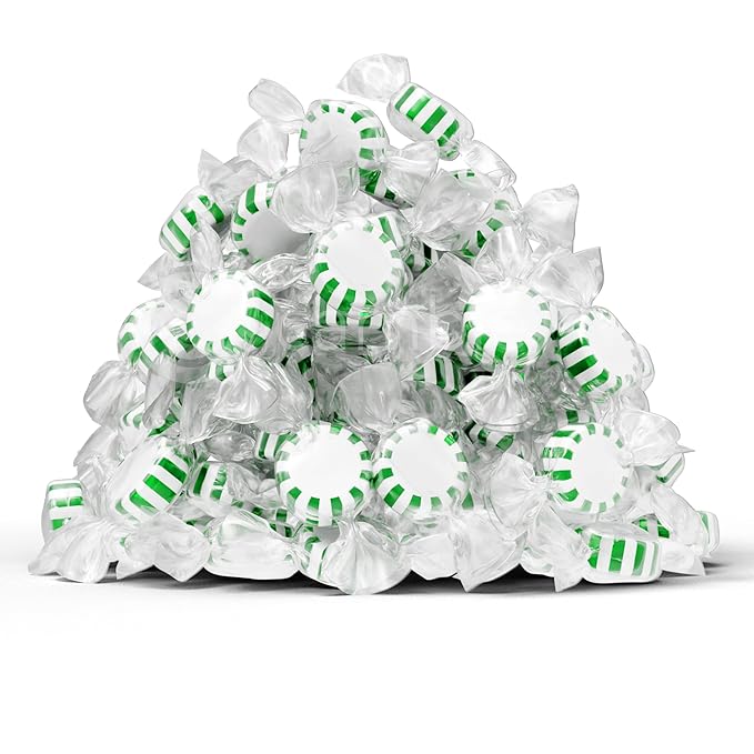 Arcor Spearmint Starlights Candy by Cambie | 2 lbs of Spearmint Starlight Mints | Individually Pinwheel Mint Hard Candy | Deliciously Sweet Mint Candy from Argentina, 2 lb