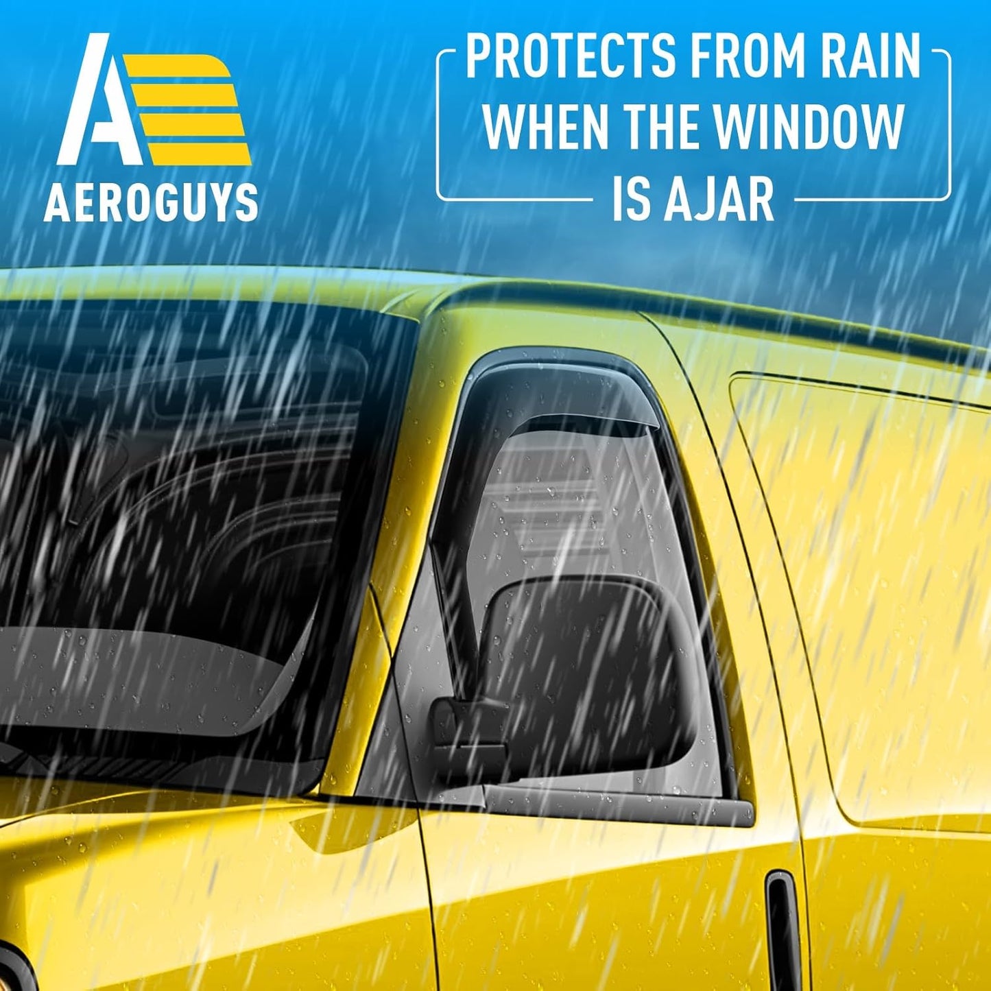 Extra Durable Window Deflectors in-Channel Visors Rain Guards Fit for Chevrolet (Chevy) Express Van 1996-2025, Sun Visors, Wind Vent for Shades, Exterior Car Accessories - 2pcs. AG0420