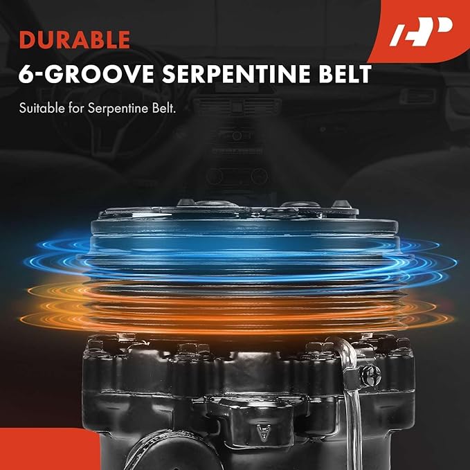 A-Premium Fit for Sanden SD-7 6PK Style, Universal A/C Compressor with Clutch, 6 Groove Serpentine Belt