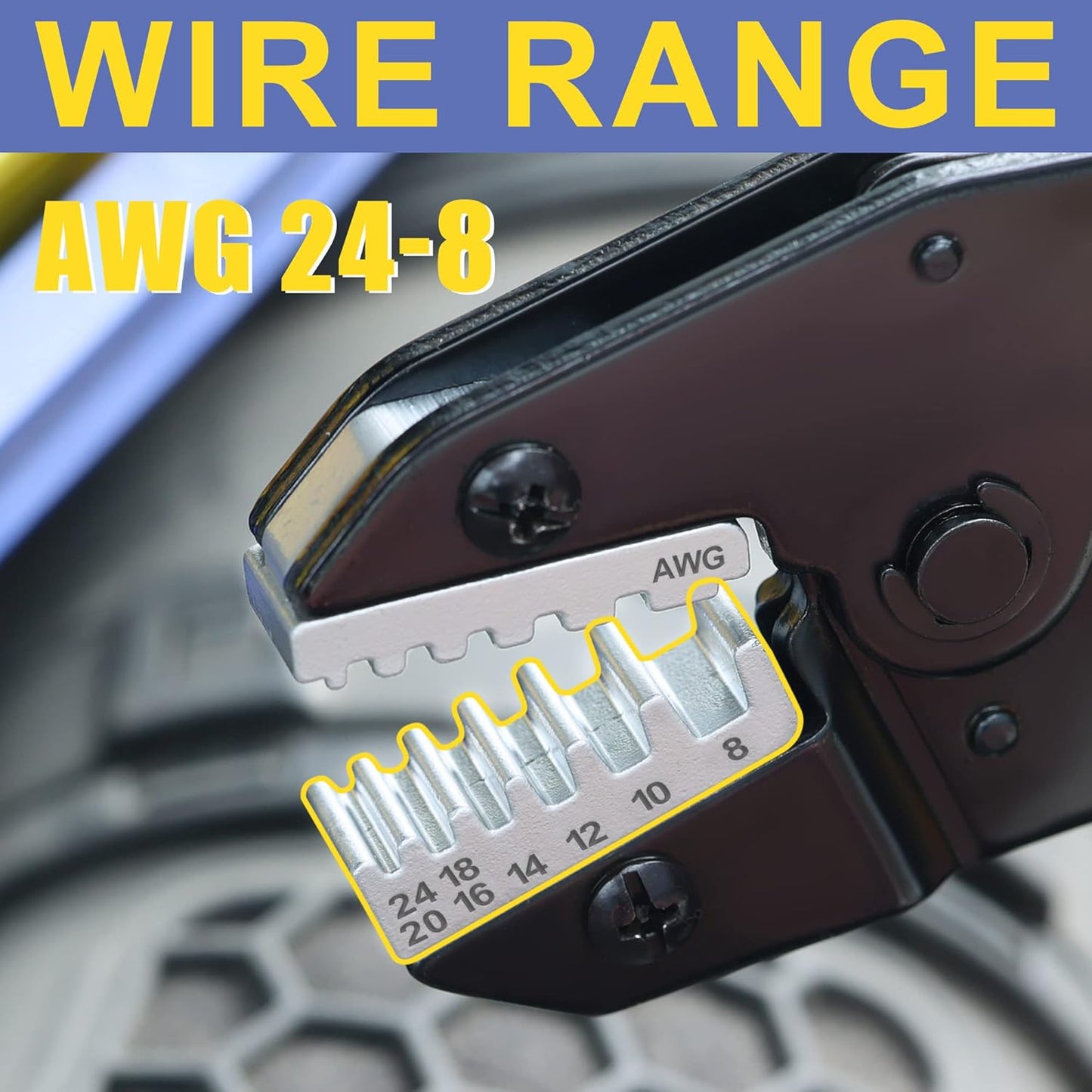 haisstronica Crimping Die for Ferrule Terminals, 24-8 AWG